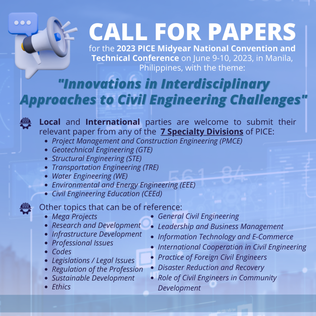 Call for papers for the 2023 Midyear National Convention – PICE WEBSITE